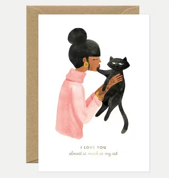 Carte A6 avec enveloppe - As much as my cat