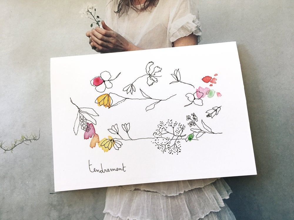 Carte Postale Double - Tendrement
