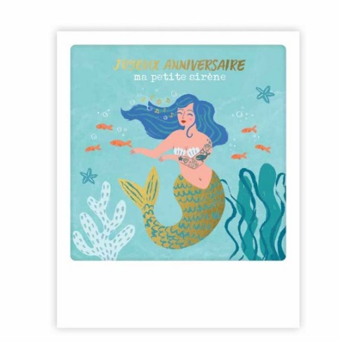 Mini carte postale - Joyeux anniversaire ma petite sirène - MP0796FR