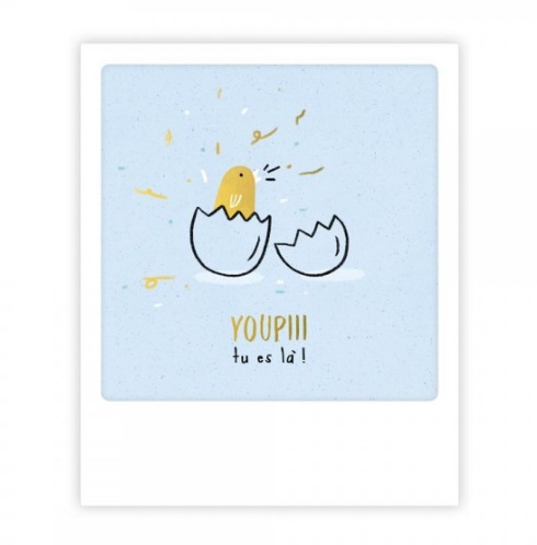 Mini carte postale - youpiii tu es là- MP0633FR