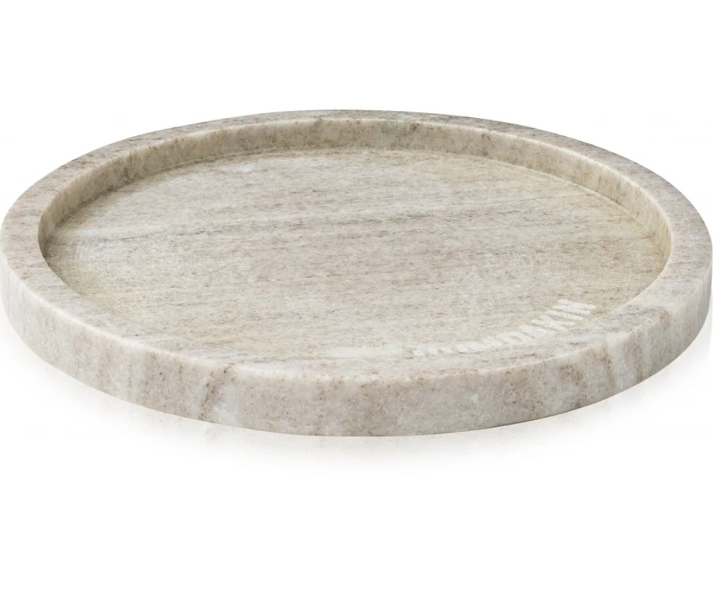 Marble Tray Round  - Brown