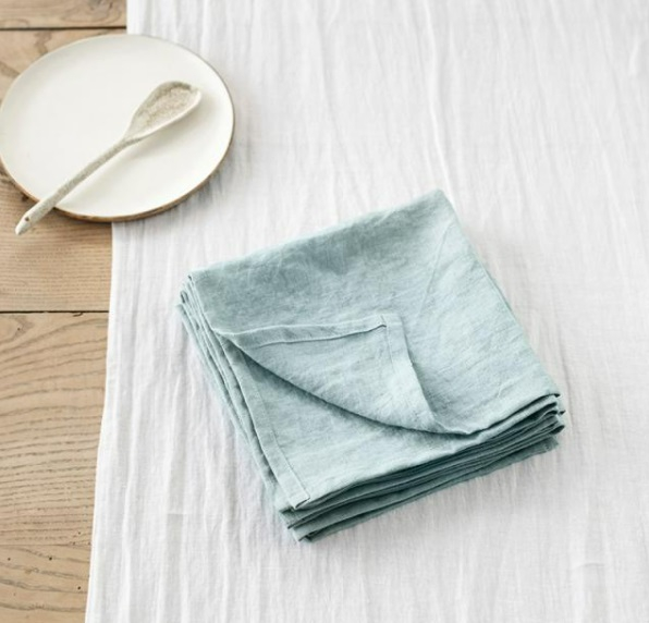 Serviettes de table - dusty blue linen