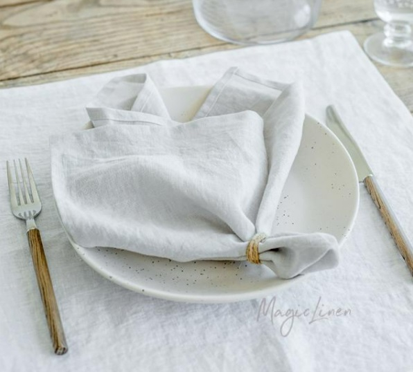 Serviettes de table - Light Gray Linen