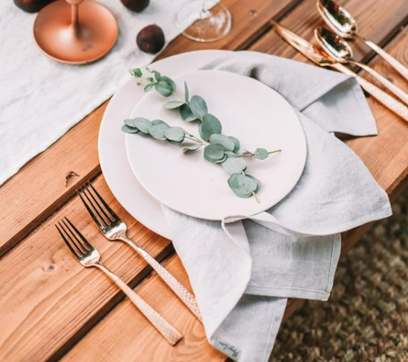 Serviettes de table - Light Gray Linen