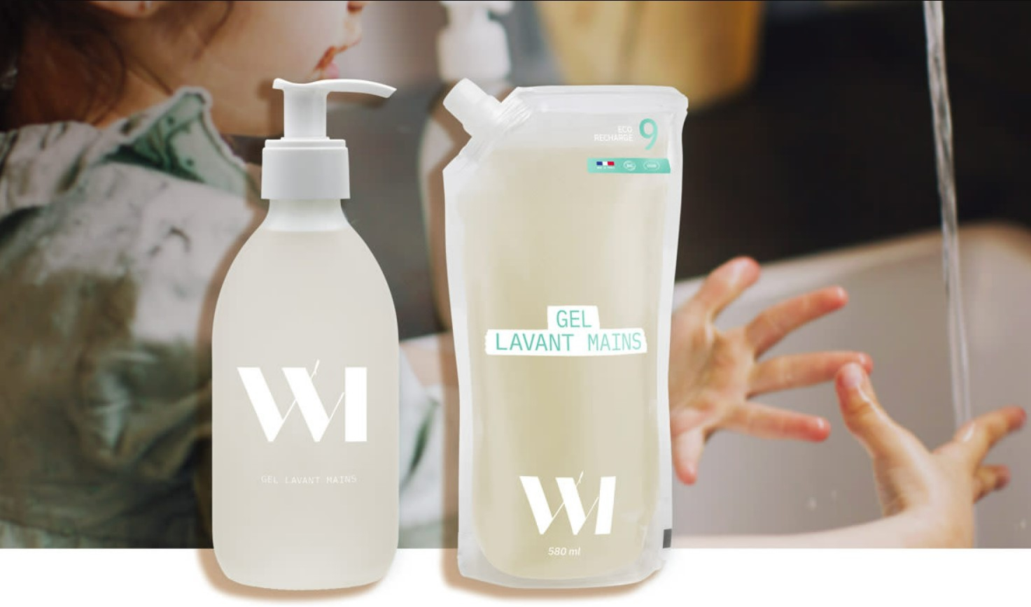 Flacon blanc Gel Lavant Mains - Cèdre & mimosa - 290ml