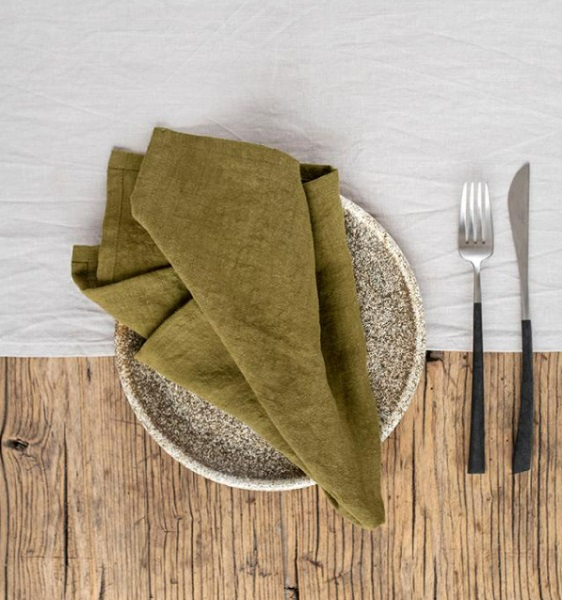 Serviettes de table - Olive Green
