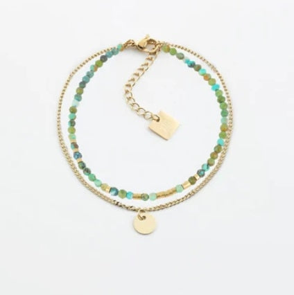 Bracelet apache - turquoise africaine