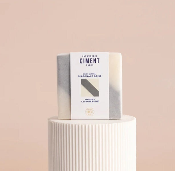 Savon surgras- DIAGONALE GRISE- citron fumé