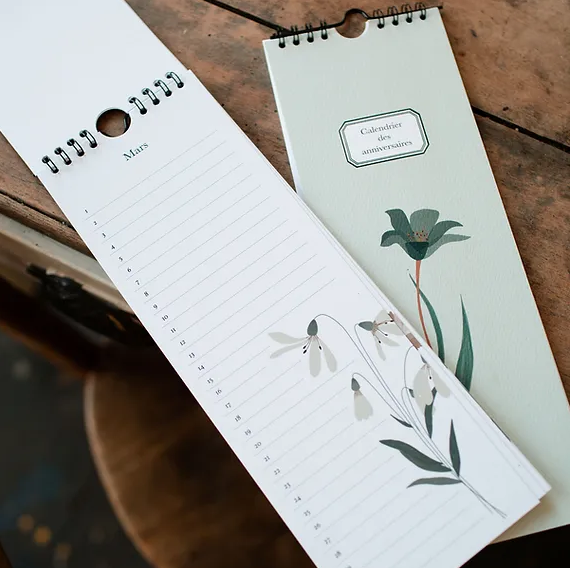 Calendrier d'anniversaires - Light green