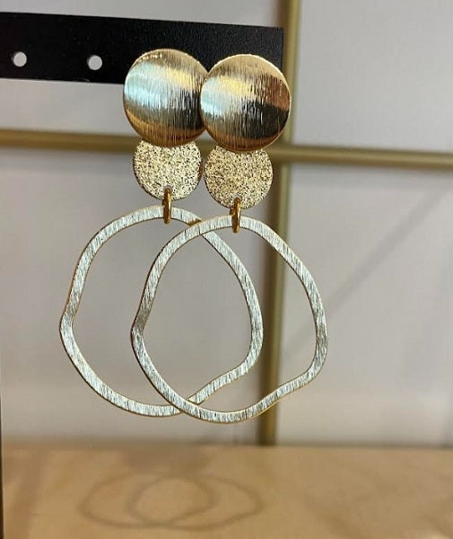 Boucles d'oreilles laiton doré - Syracuse - paillette
