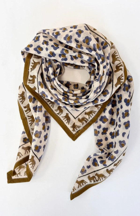 Big Foulard Dupatta - Léopard - Macadamia