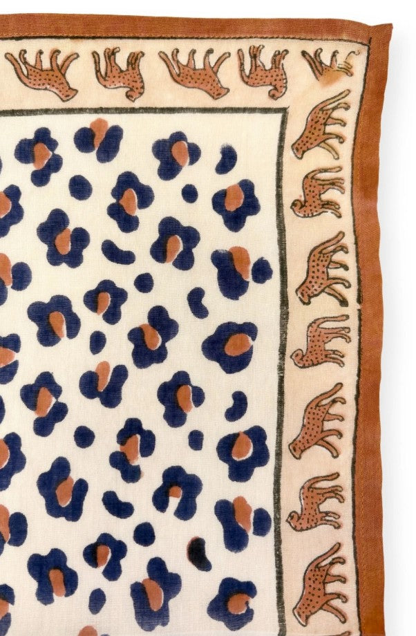 Big Foulard Dupatta - Léopard - Rust