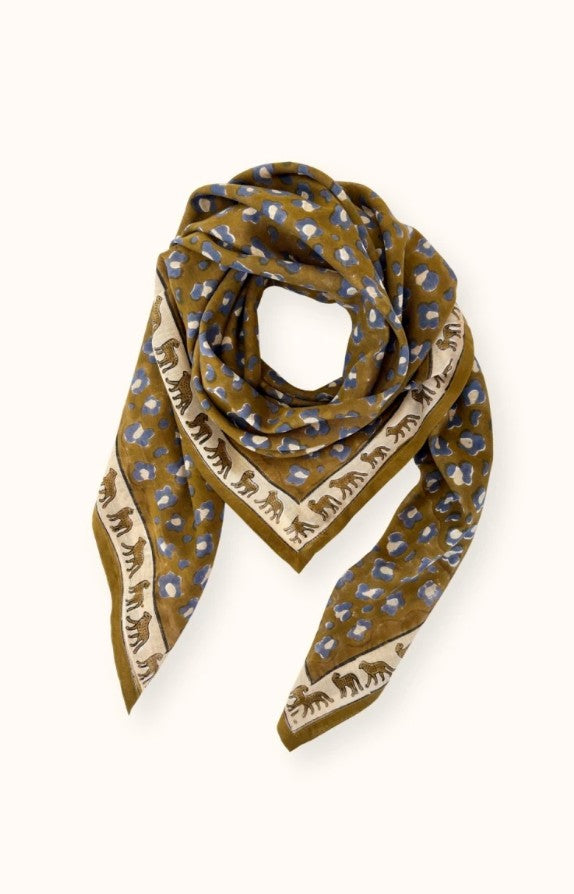 Big Foulard Dupatta - Léopard - Tapenade