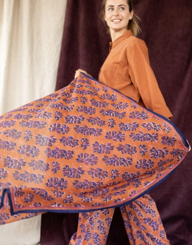 Big Foulard Dupatta - Violeta - Rust