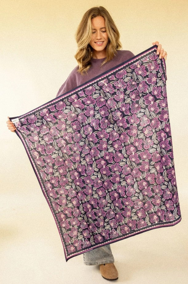 BIG Foulard Latika - Amaryllis - Navy Cherry