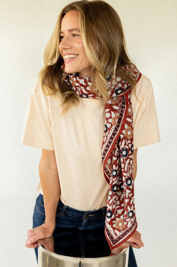 BIG Foulard Latika - Coeur - Fire