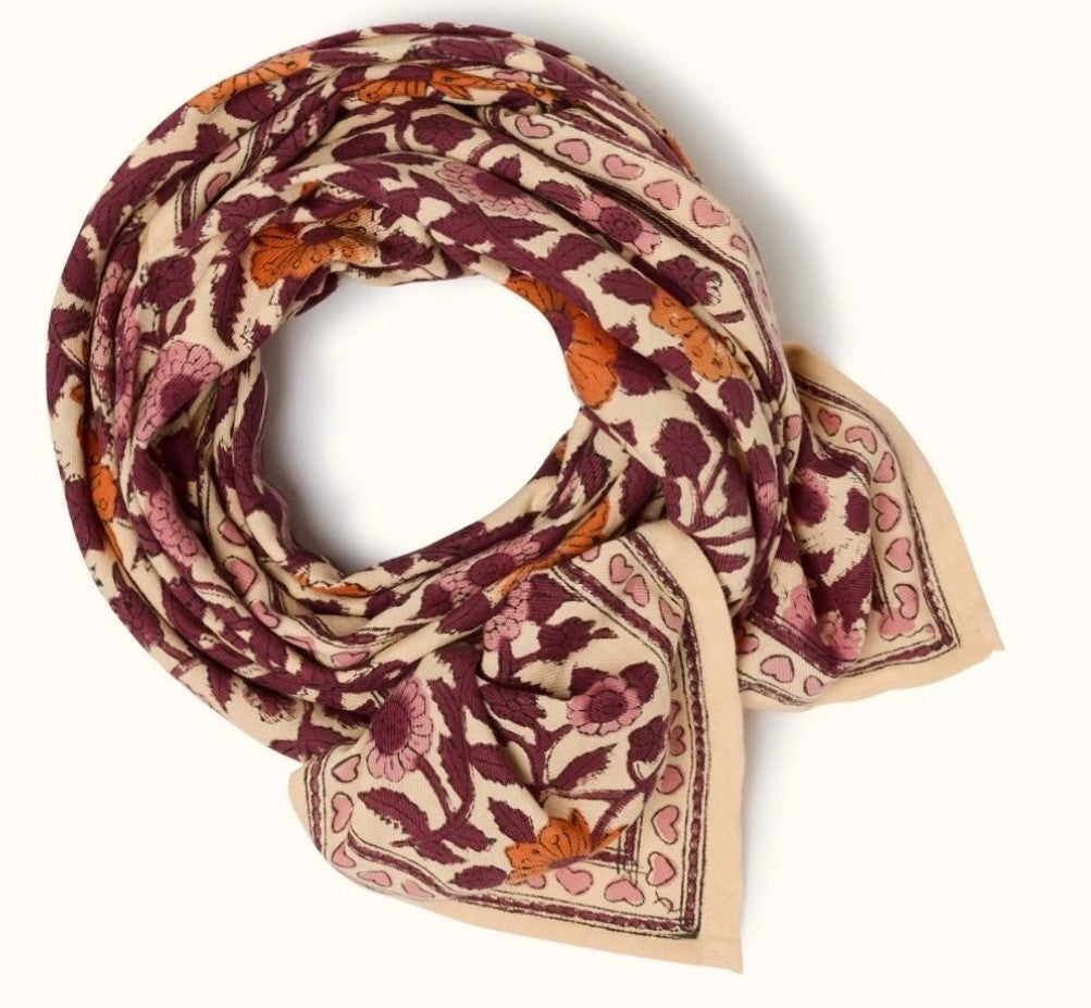 BIG Foulard Latika - Coeur - Flamingo