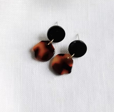 Boucles d'oreilles Amélia - noir/leo irrégulier