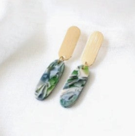 Boucles d'oreilles Fran - vert/bleu - F040