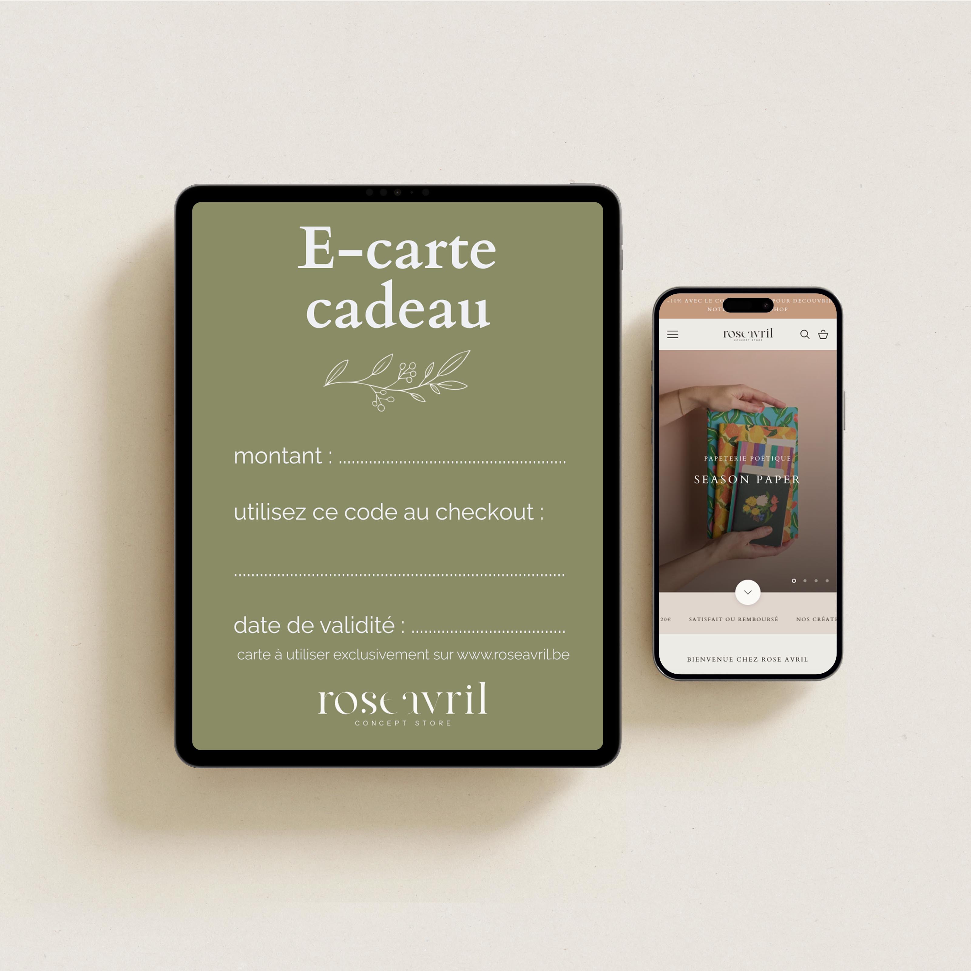 E-carte cadeau Rose Avril
