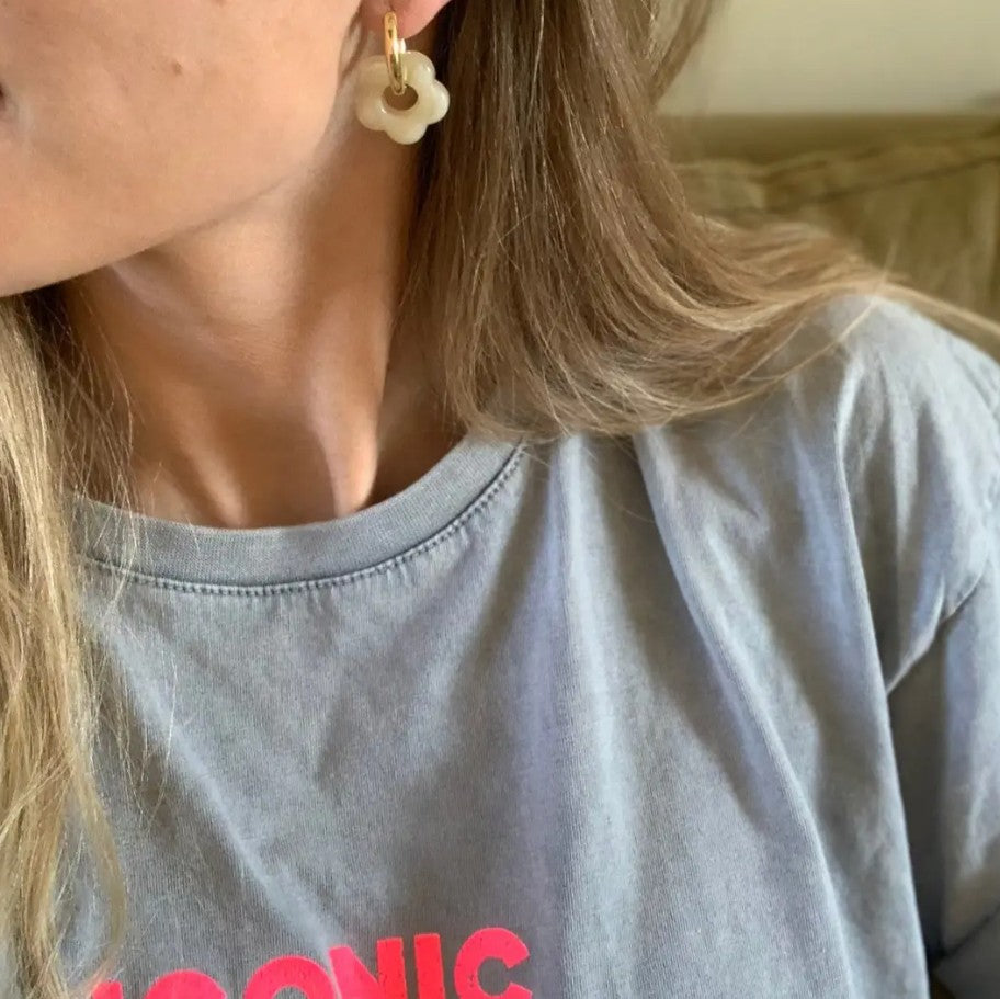 Boucles d'oreilles Billie - Ecru