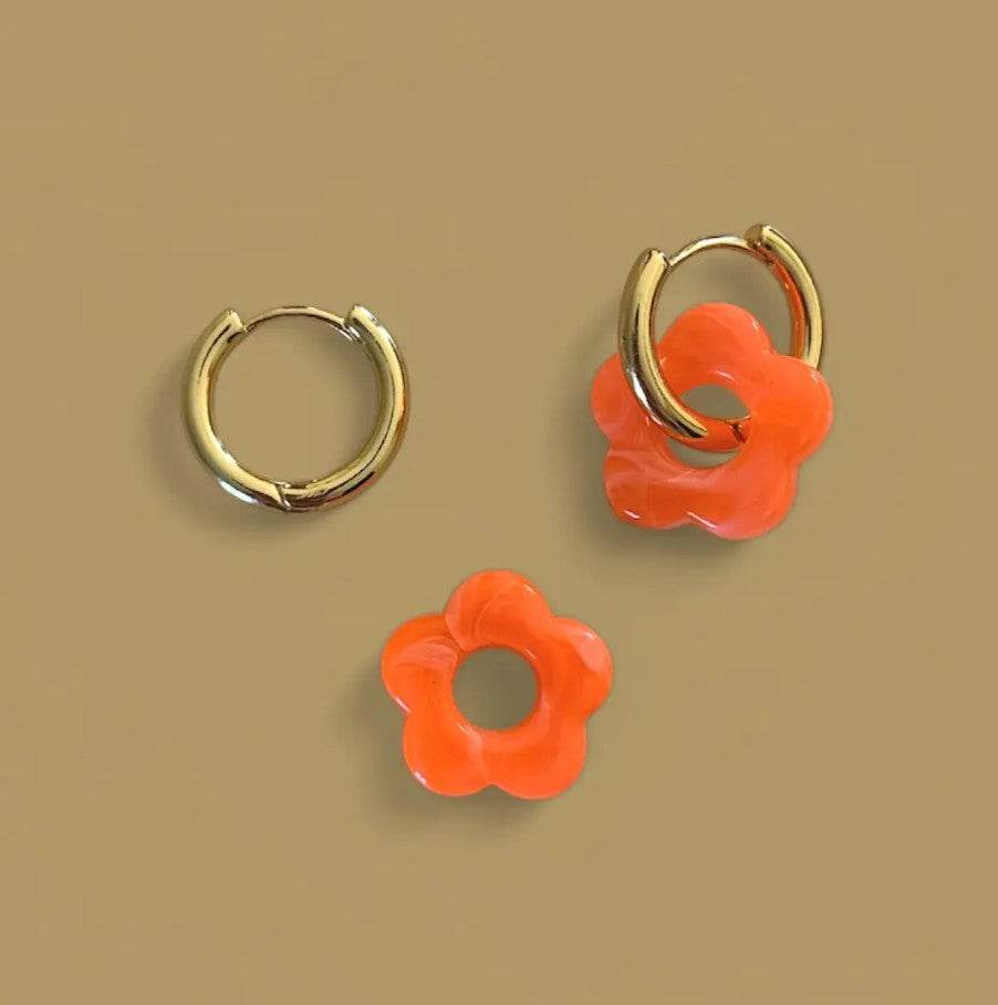 Boucles d'oreilles Billie - Orange sanguine