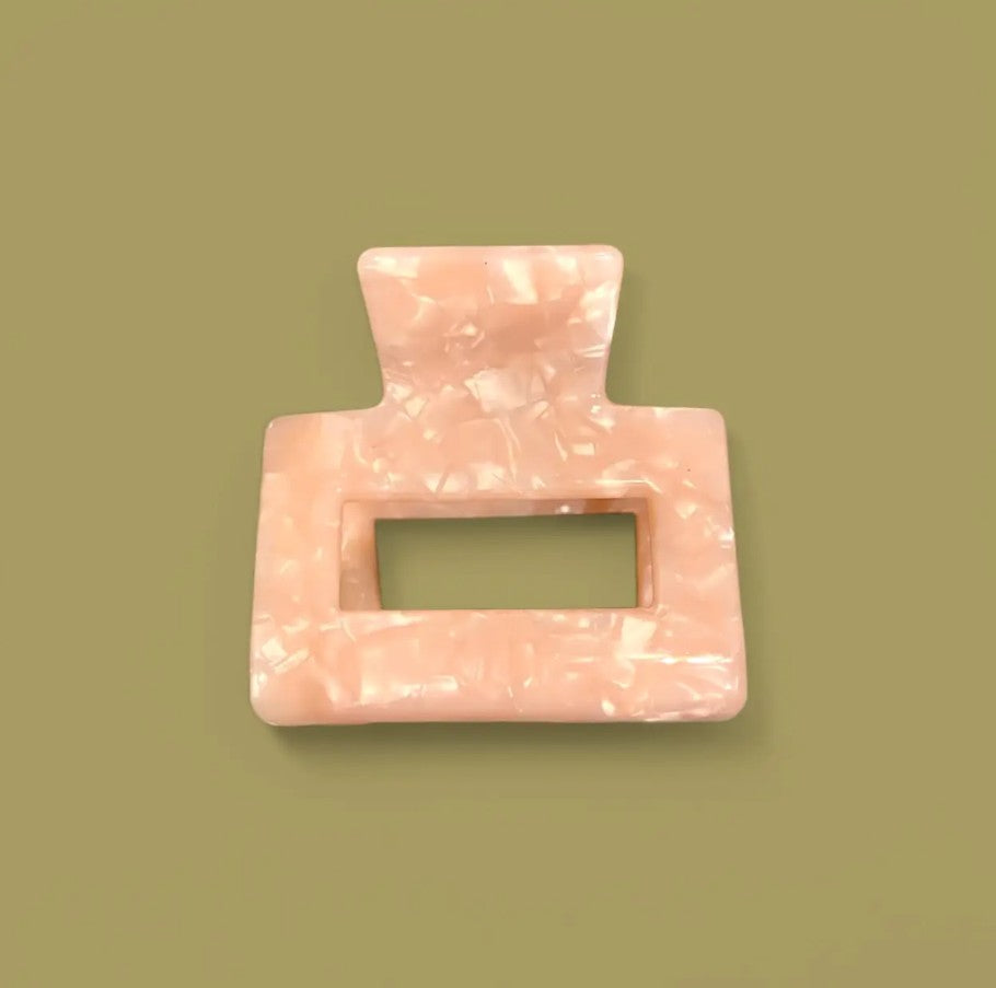 Pince à cheveux - Croco - nacre rose