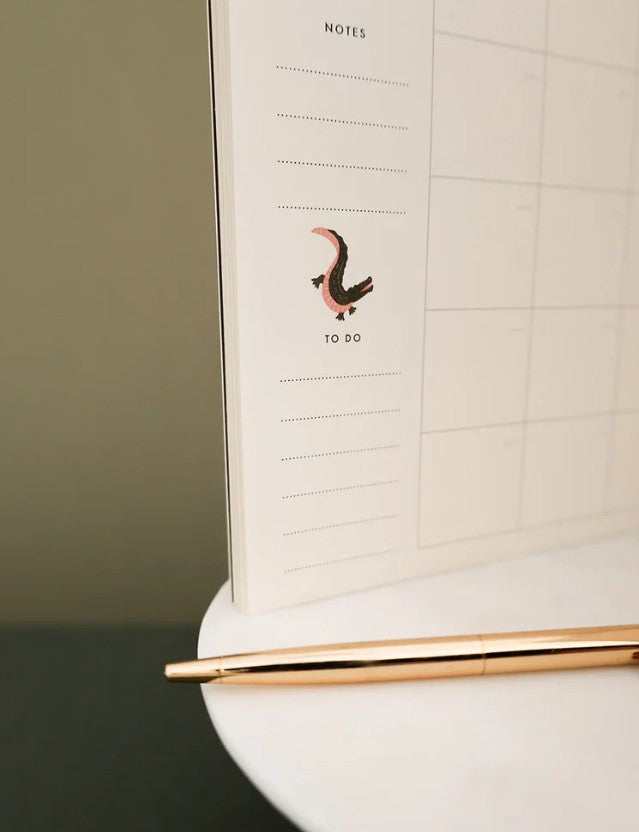 Agenda spirale -Pink croco