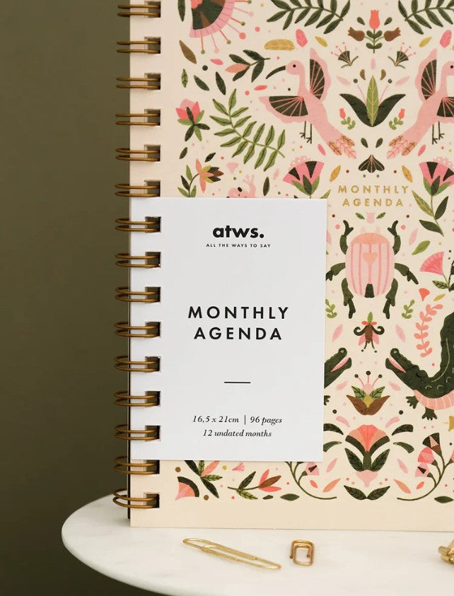 Agenda spirale -Pink croco