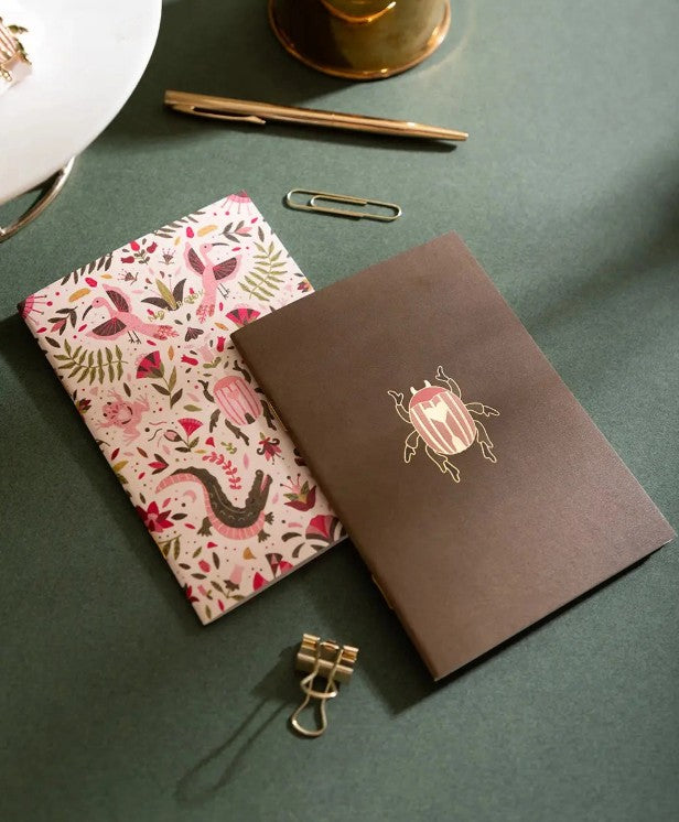 Duo de carnets de poche - Pink croco