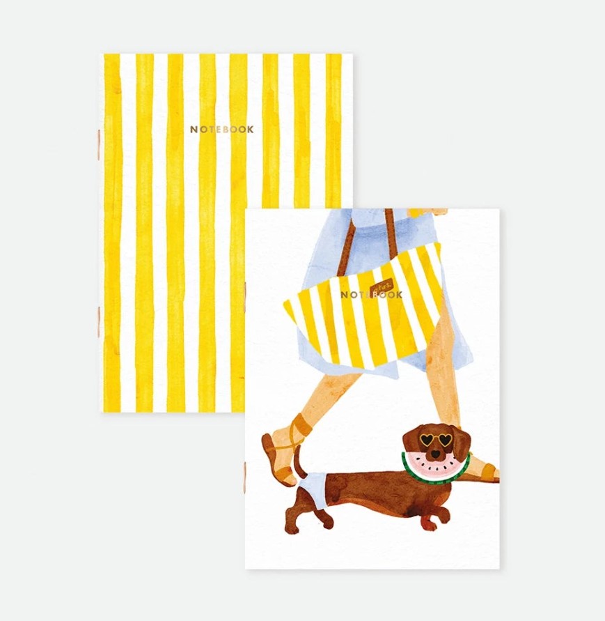 Duo de carnets de poche - Summer dachshund