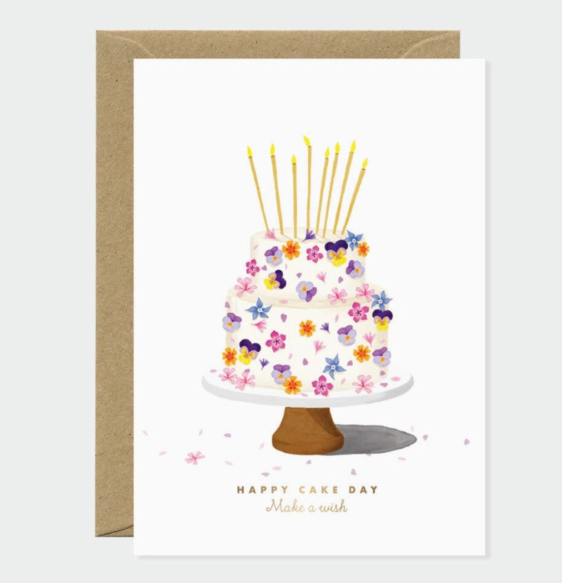 Carte A6 avec enveloppe - Flower cake