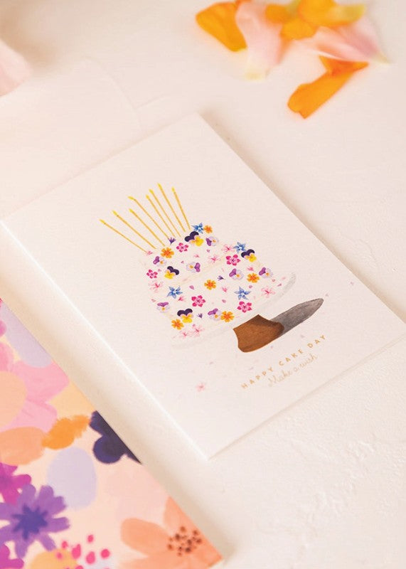 Carte A6 avec enveloppe - Flower cake