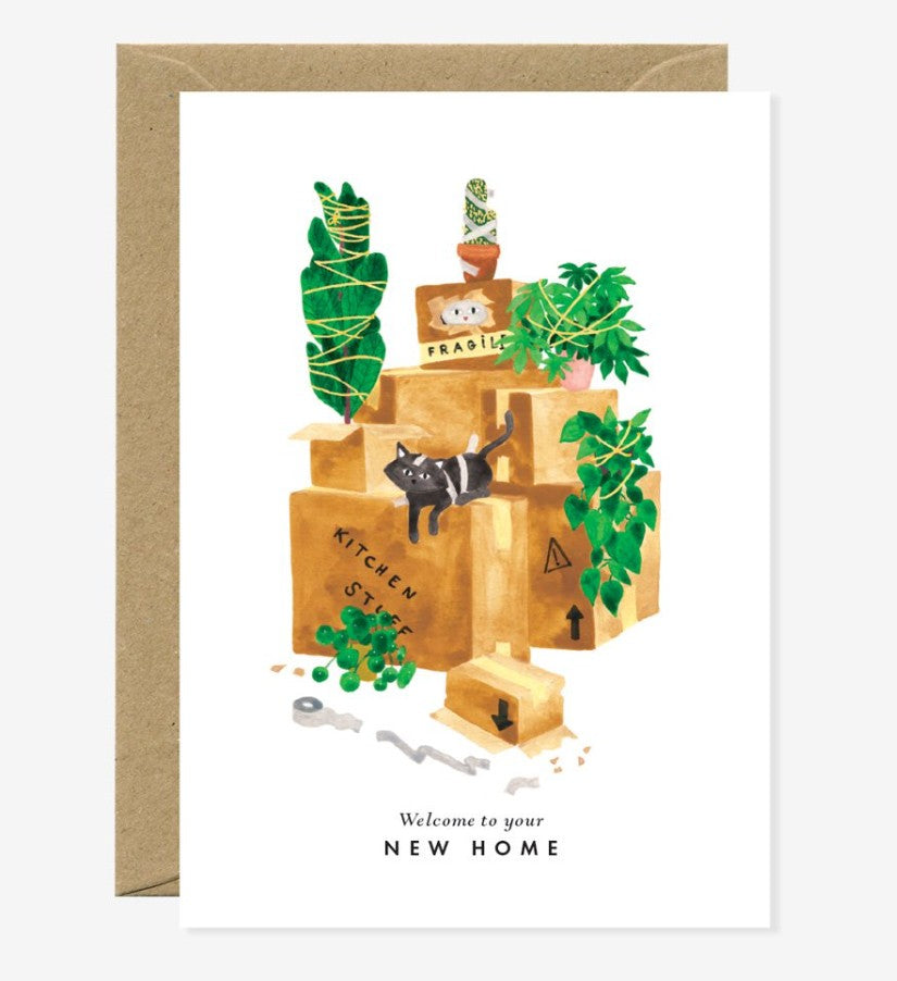 Carte A6 avec enveloppe - New home cat