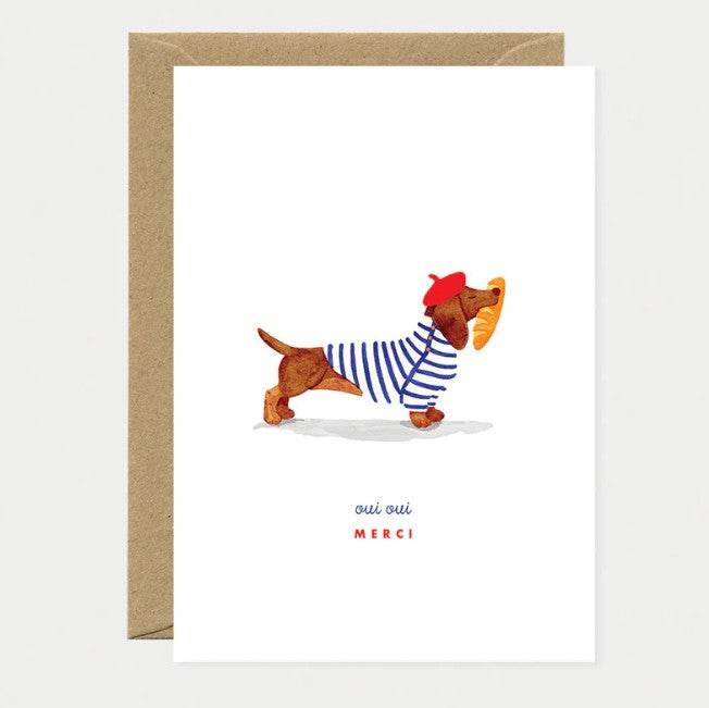 Carte A6 avec enveloppe - Oui oui merci