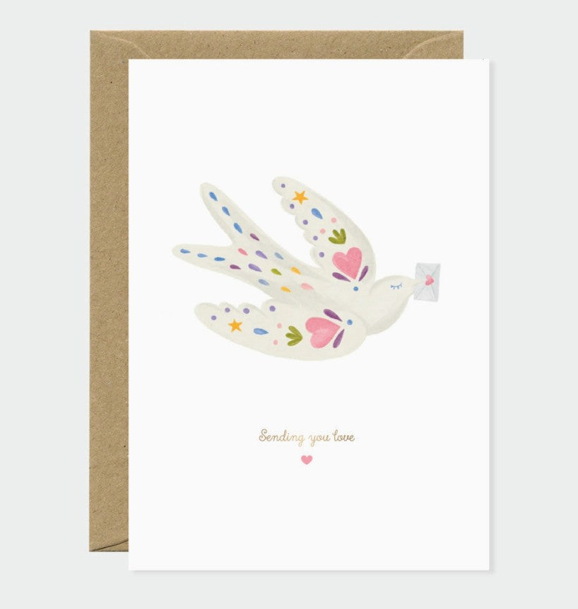 Carte A6 avec enveloppe - Sending love bird