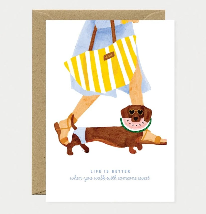Carte A6 avec enveloppe - Summer Dachshund