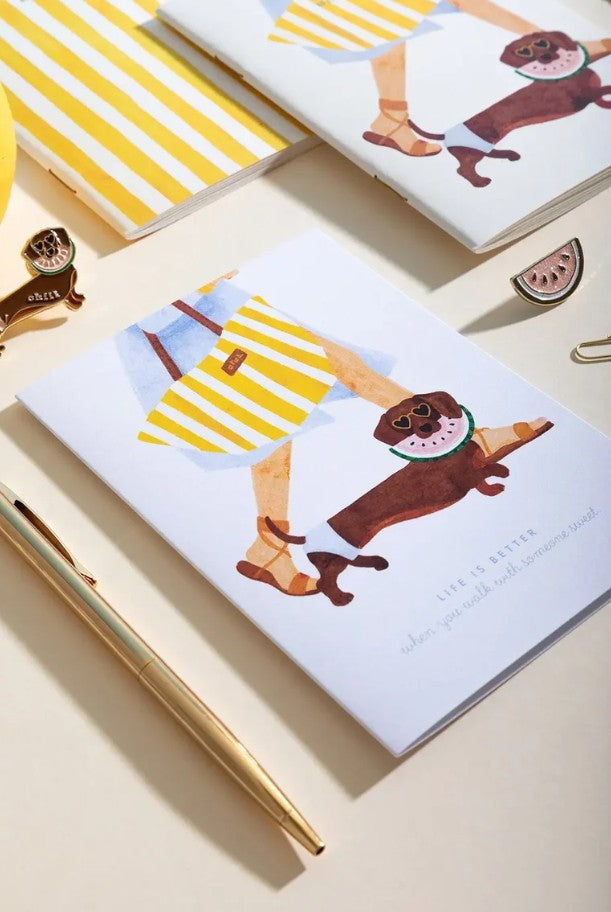 Carte A6 avec enveloppe - Summer Dachshund