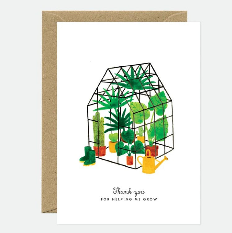 Carte A6 avec enveloppe - Thanks mini greenhouse