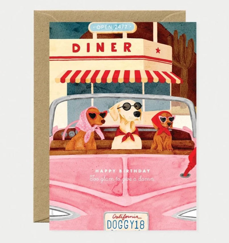 Carte A6 avec enveloppe - Too glam to give a damn