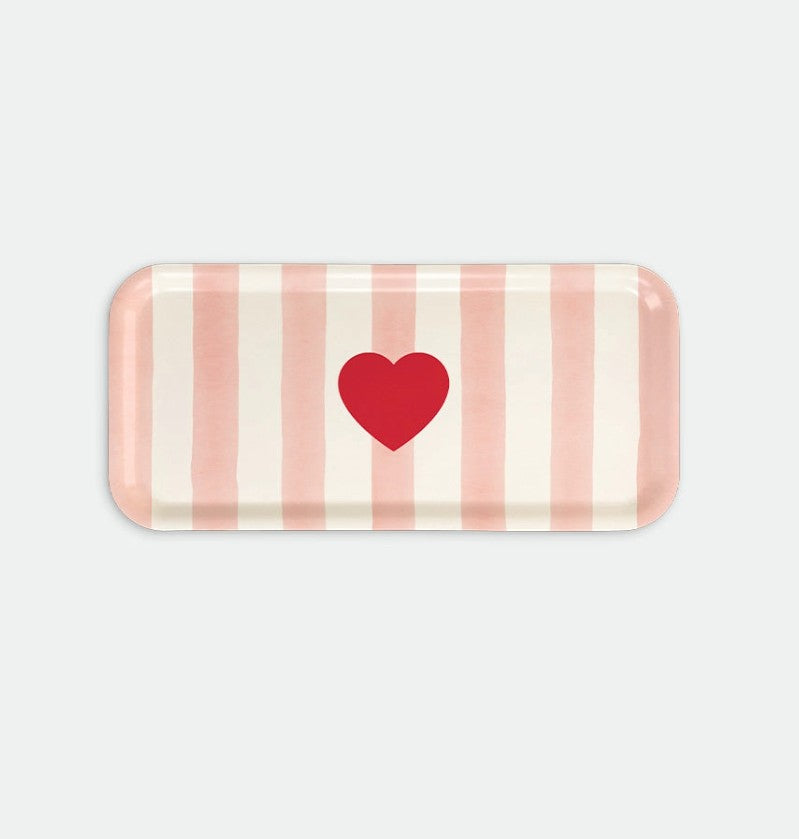 Plateau - small - pink stripes