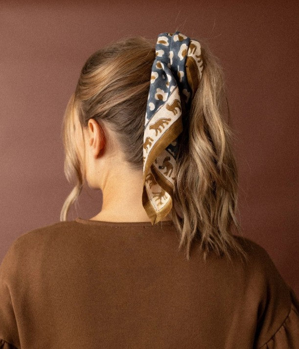 Small Foulard Dupitta - Léopard - Météorite