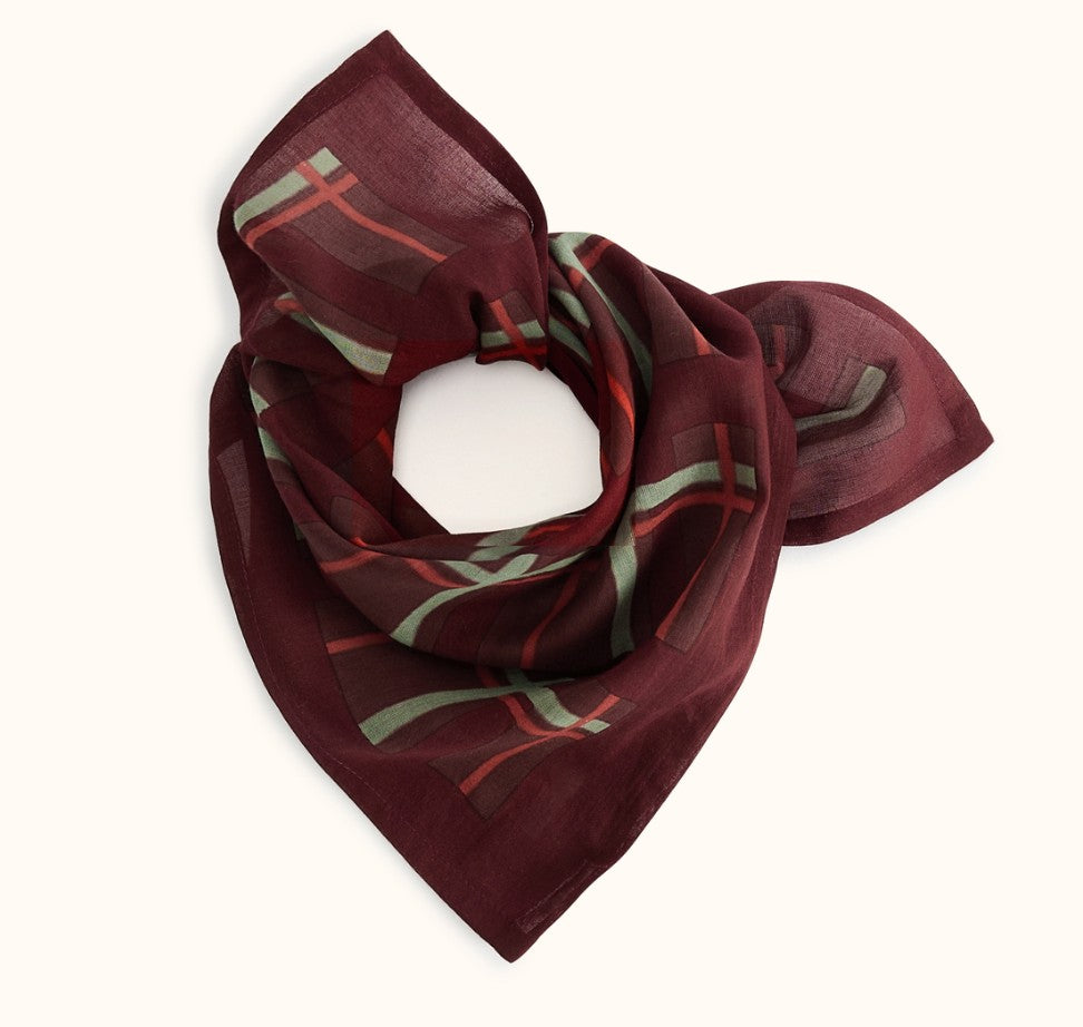 Small Foulard Dupitta - Tartan - Taupe