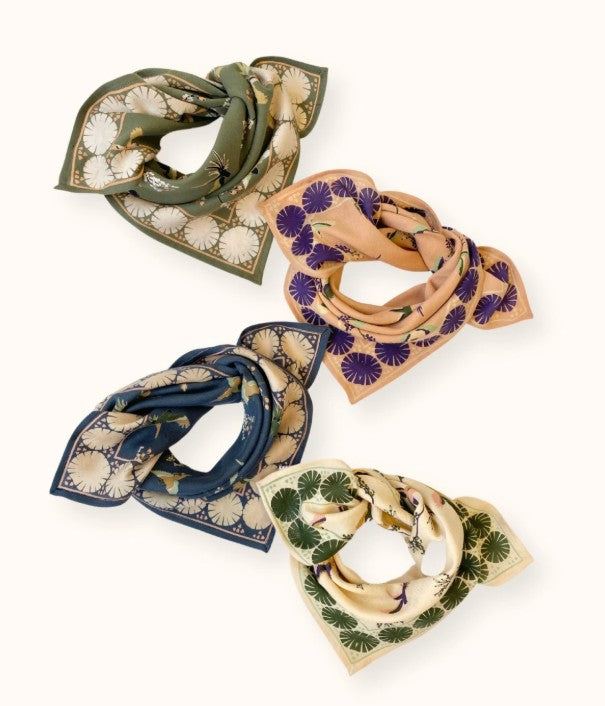 Small Foulard Manika - Cerisier - Eucalyptus