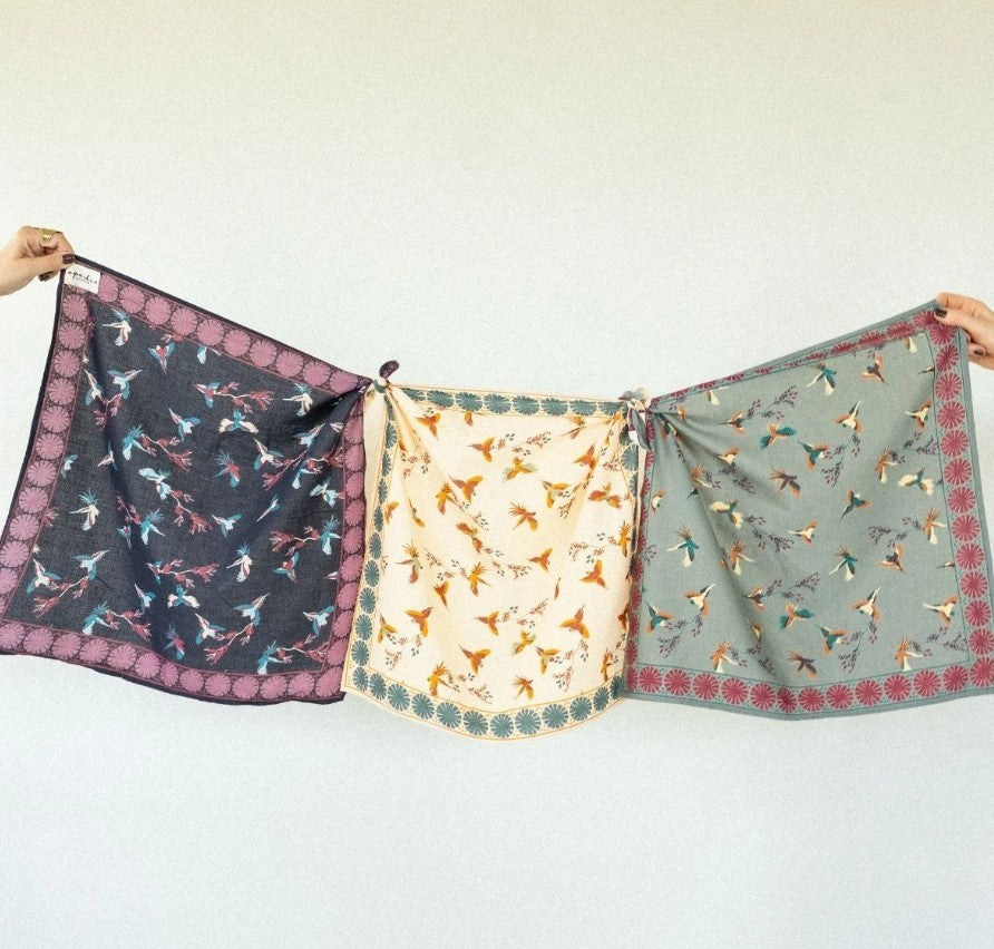 Small Foulard Manika - Cerisier - Macadamia