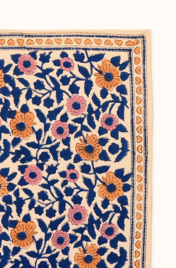 Small Foulard Manika - Coeur - Bleu Royal