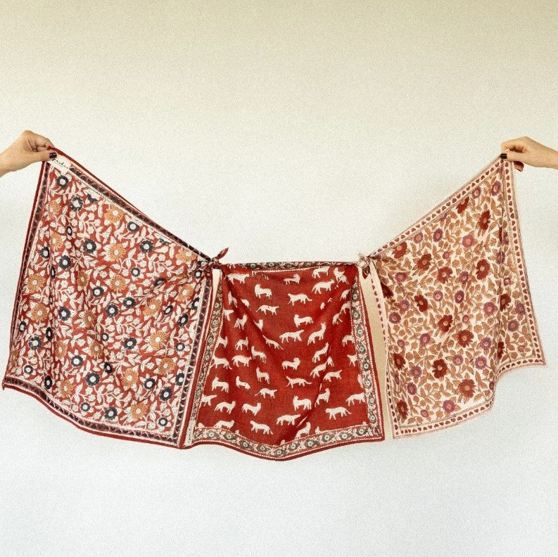 Small Foulard Manika - Coeur - Fire