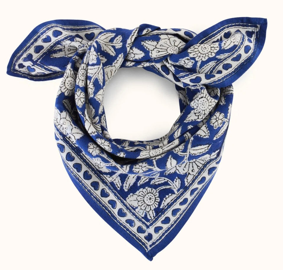Small Foulard Manika - Coeur - Majorelle
