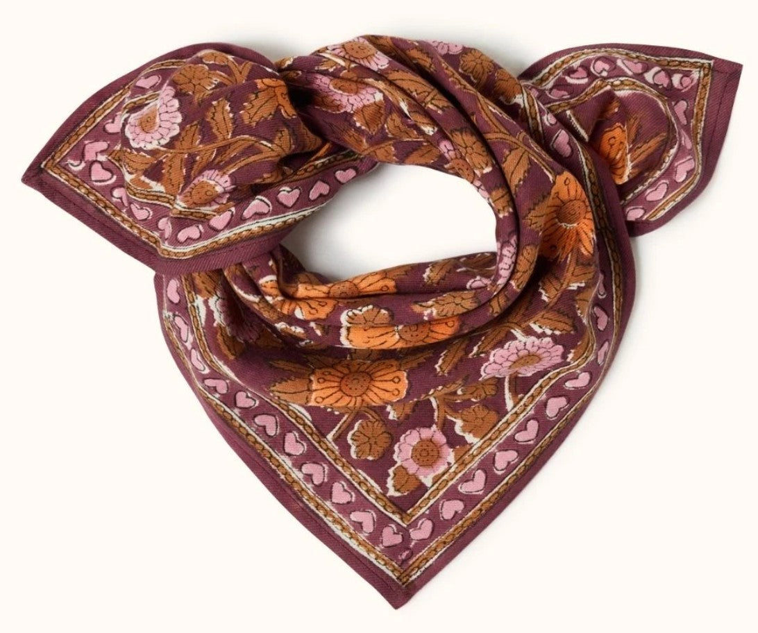 Small Foulard Manika - Coeur - Truffe