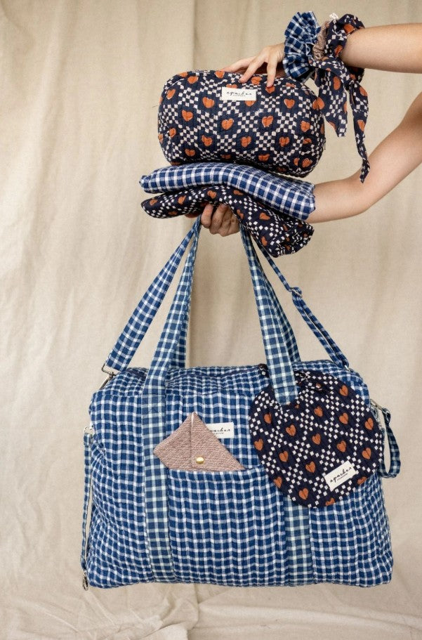 Sac à Langer Thaila - Khadi - Vichy Navy